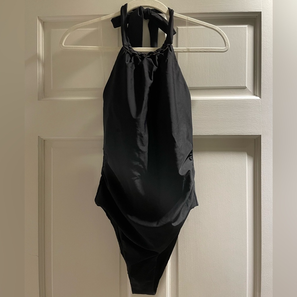 Ramy Brook Chain Detail Halter Swimsuit